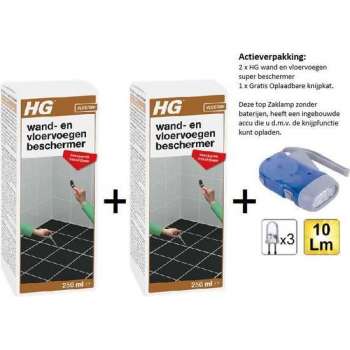 HG wand en vloervoegen beschermer - 2 stuks - Gratis Knijpkat - Gratis Zaklamp