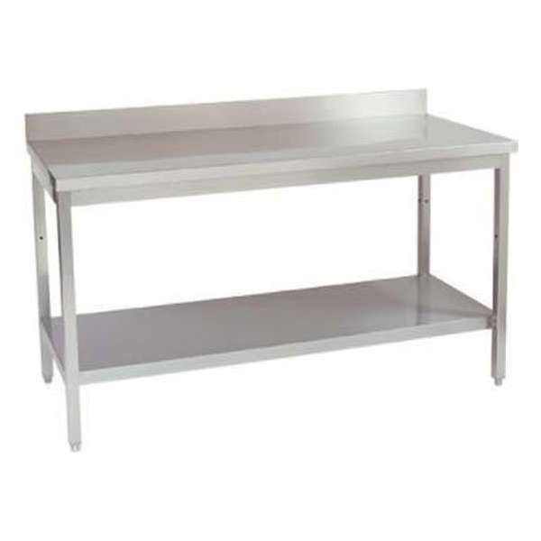 Multinox werktafel 1200 mm opstand + plank Multinox werktafel 1200 mm opstand + plank