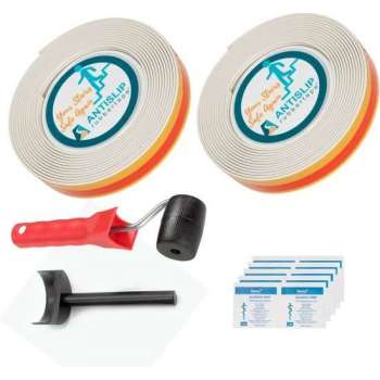 ANTISLIPRUBBERTAPE Antislip trap tape Ronde hoekjes - Doehetzelf set - Wit