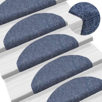 Trapmat zelfklevend 65x21x4 cm naaldvilt blauw 15-delig
