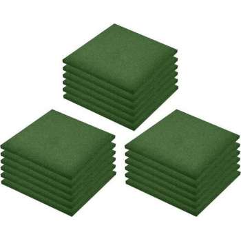 vidaXL Valtegels 18 st 50x50x3 cm rubber groen