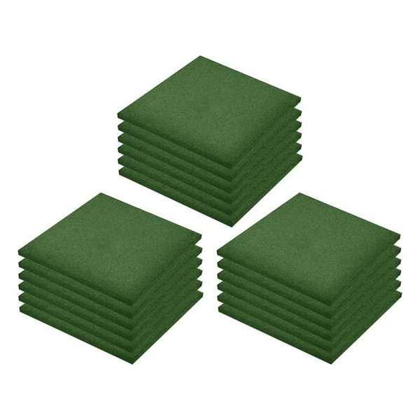 vidaXL Valtegels 18 st 50x50x3 cm rubber groen vidaXL Valtegels 18 st 50x50x3 cm rubber groen