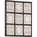 vidaXL Wandpaneel handgesneden 60x60x1.5 cm MDF bruin en wit