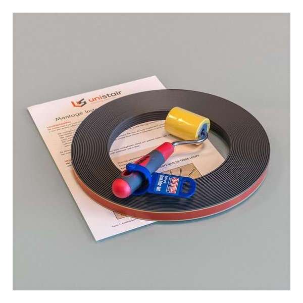 Unistair Trapprofiel Startpakket ANTRACIET antislip tape 2,8cm - incl. rol 15 meter Unistair Trapprofiel Startpakket ANTRACIET antislip tape 2,8cm - incl. rol 15 meter