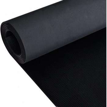 Rubberen anti-slip vloermat 2x1m fijn geribbeld