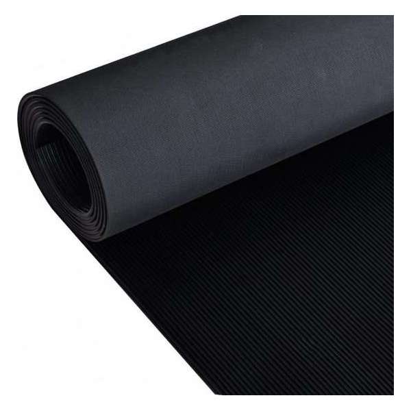 Rubberen anti-slip vloermat 2x1m fijn geribbeld Rubberen anti-slip vloermat 2x1m fijn geribbeld