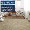 Vinyluxe Herringbone Leeds – PVC/SPC vloer – 1.63m² - 4.5mm – Visgraat Vloer – Klik SPC