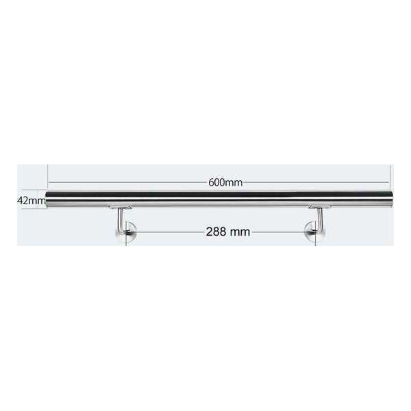 Roestvrij stalen leuning, trapleuning 60 cm - trap leuning rvs geborsteld - met houders - 600 mm - Multistrobe Roestvrij stalen leuning, trapleuning 60 cm - trap leuning rvs geborsteld - met houders - 600 mm - Multistrobe