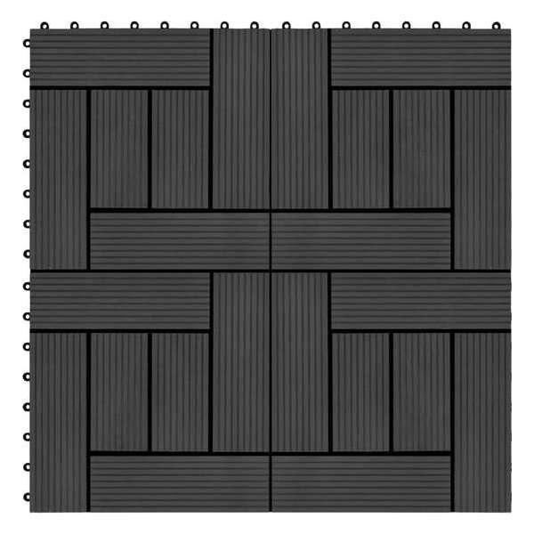 22 st Terrastegels 30x30 cm 2 m² HKC zwart 22 st Terrastegels 30x30 cm 2 m² HKC zwart