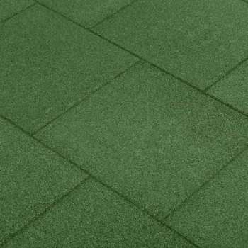 vidaXL Valtegels 12 st 50x50x3 cm rubber groen
