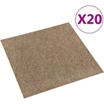 vidaXL Tapijttegels 20 st 5 m² beige