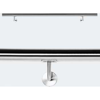 Trapleuning - RVS - Trapleuning RVS - Geborsteld - Incl. 2 houders - 60 cm