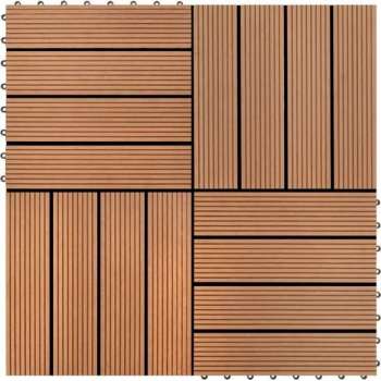 WPC Tegels 30x30cm 11 stuks 1m2 bruin