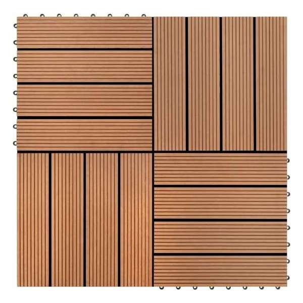 WPC Tegels 30x30cm 11 stuks 1m2 bruin WPC Tegels 30x30cm 11 stuks 1m2 bruin