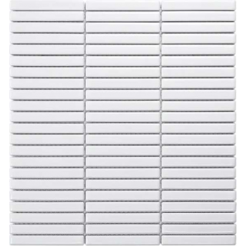 0,87m² - Mozaiek Tegels - Sevilla Kitkat mini's Wit glans 1,2x9,2cm