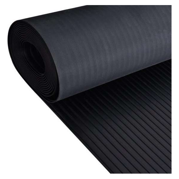 Rubberen anti-slip vloermat 2x1m breed geribbeld Rubberen anti-slip vloermat 2x1m breed geribbeld