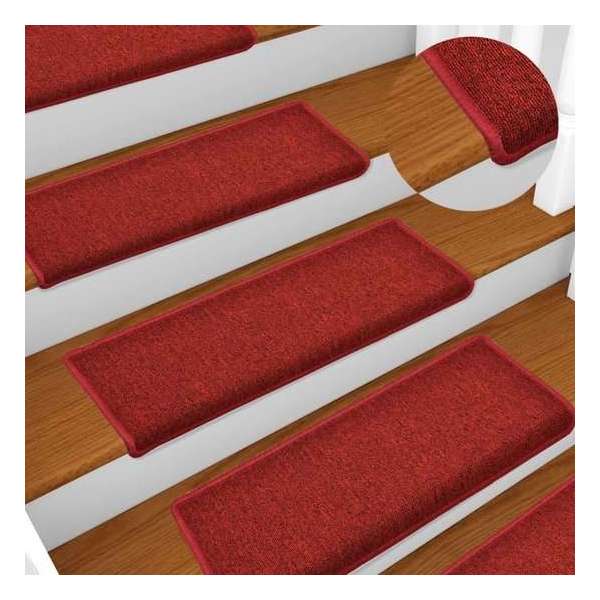 vidaXL Trapmatten 15 st 65x25 cm rood VDXL_134572 vidaXL Trapmatten 15 st 65x25 cm rood VDXL_134572