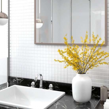 vidaXL Mozaïektegels 22 st zelfklevend 30x30 cm glas wit