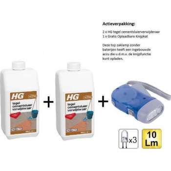 HG tegel cementsluierverwijderaar (product 11) - 2 stuks - Gratis Knijpkat - Gratis Zaklamp
