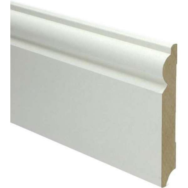 Hoge Plinten - MDF - Barok plint - 120 x15 mm - Wit - Voorgelakt - RAL 9010 - Per stuk 2,4 M Hoge Plinten - MDF - Barok plint - 120 x15 mm - Wit - Voorgelakt - RAL 9010 - Per stuk 2,4 M