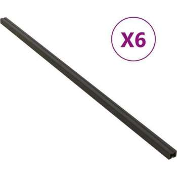 vidaXL Onderligger 6 st 170x8,5x4,5 cm HKC zwart