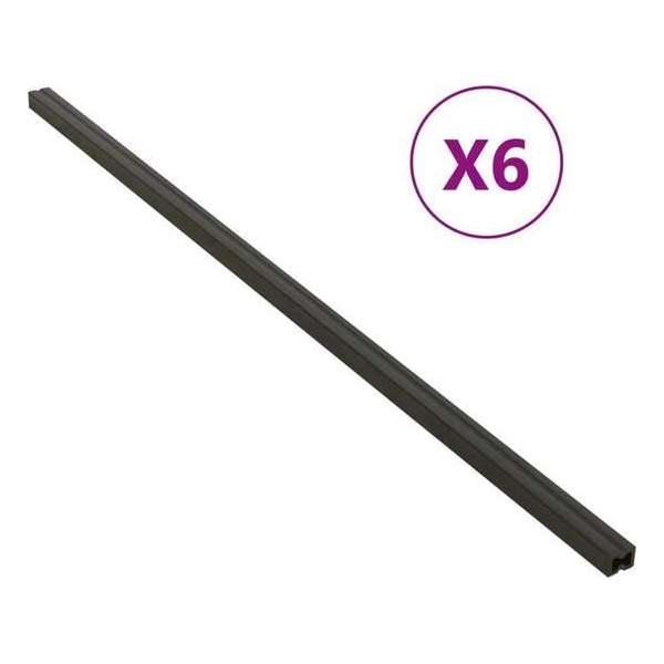 vidaXL Onderligger 6 st 170x8,5x4,5 cm HKC zwart vidaXL Onderligger 6 st 170x8,5x4,5 cm HKC zwart