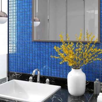 vidaXL Mozaïektegels 22 st zelfklevend 30x30 cm glas blauw