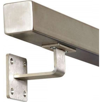RVS Vierkante Trapleuning 120 cm met 2 houders