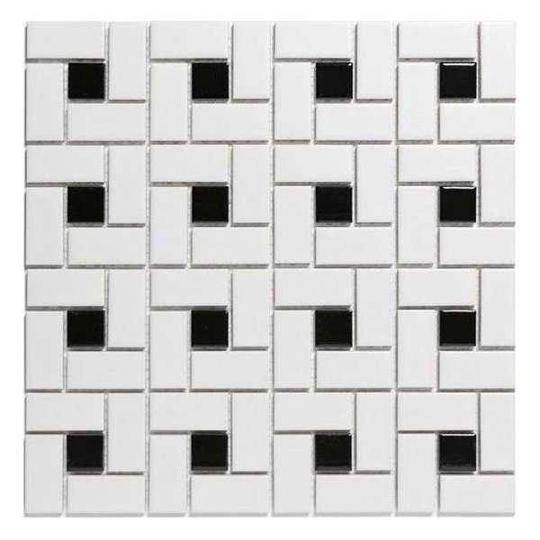 0,91m² -Mozaiek Paris Pinwheel Wit en Zwart 0,91m² -Mozaiek Paris Pinwheel Wit en Zwart