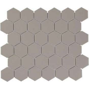 The Mosaic Factory Barcelona mozaïektegel 5.1x5.9x0.6cm wandtegel voor binnen en buiten Zeshoek Keramiek Taupe