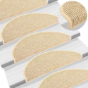 vidaXL Trapmatten zelfklevend 15 st sisal-look 65x25 cm beige