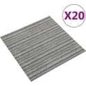 vidaXL Tapijttegels 20 st 5 m² 50x50 cm gestreept grijs