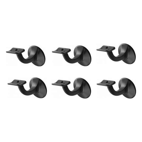 Leuninghouder zwart 65mm - hol zaldel Hermeta - keilboutbevestiging - 6 stuks Leuninghouder zwart 65mm - hol zaldel Hermeta - keilboutbevestiging - 6 stuks