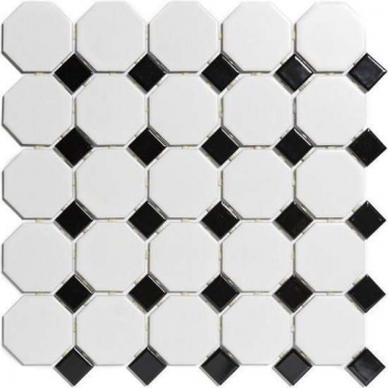 0,87m² -Mozaiek Paris Octagon Wit en Zwart