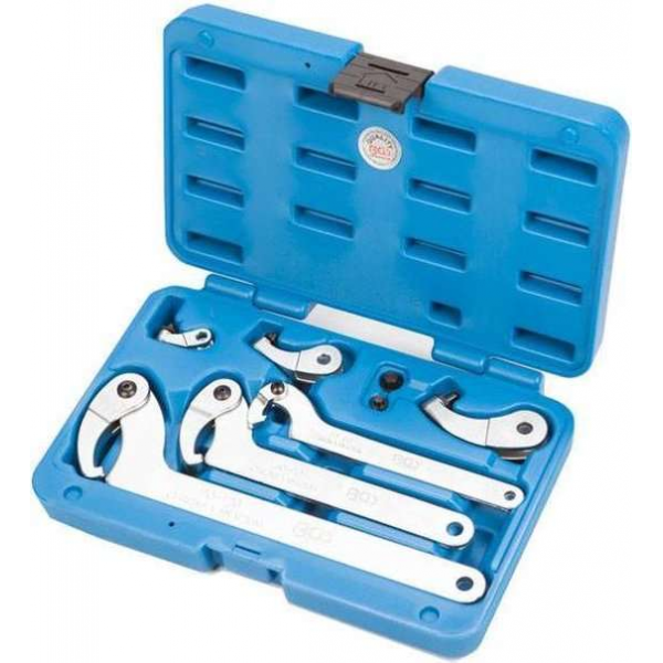 BGS Haaksleutel - 8-delig - Geleverd in handige gereedschapskoffer - Blauw, Zilver BGS Haaksleutel - 8-delig - Geleverd in handige gereedschapskoffer - Blauw, Zilver
