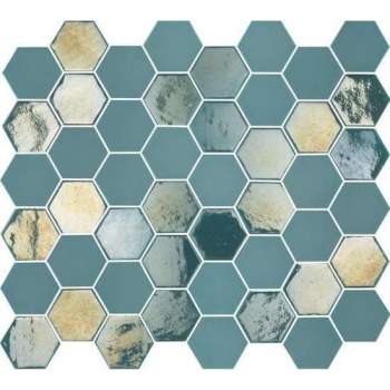 1m² -Mozaiek Valencia Hexagon Turquoise 4,3x4,9