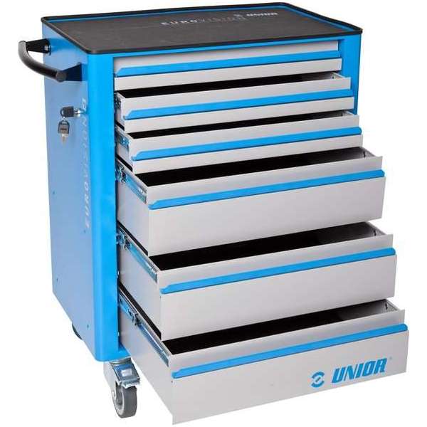 UNIOR - Lege werkwagen type Eurovision EV3 merk Unior - 6 DRAWERS - 800 X 440 X 923 MM - 51 KG UNIOR - Lege werkwagen type Eurovision EV3 merk Unior - 6 DRAWERS - 800 X 440 X 923 MM - 51 KG
