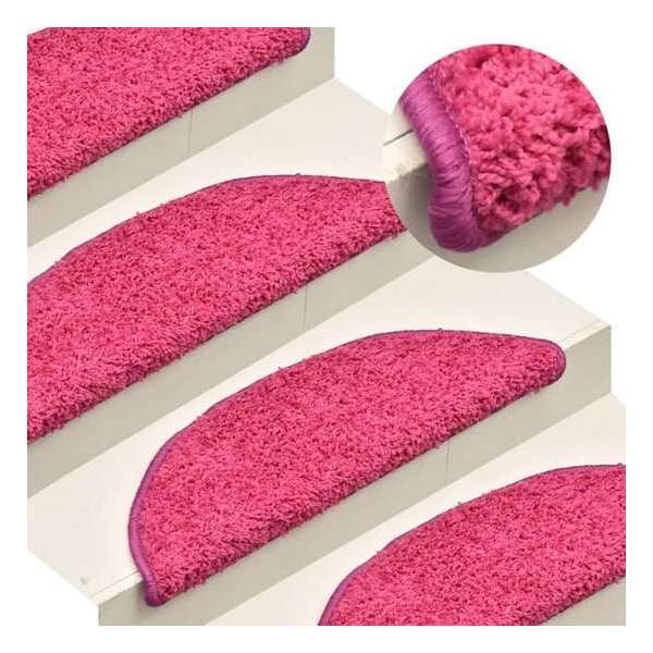 vidaXL Trapmatten 15 st 65x21x4 cm roze VDXL_322381 vidaXL Trapmatten 15 st 65x21x4 cm roze VDXL_322381