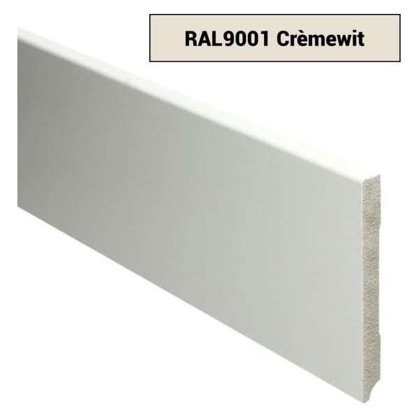 Hoge plinten - MDF - Moderne plint 120x12 mm - Wit - Voorgelakt - RAL 9001 - Per stuk 2,4m Hoge plinten - MDF - Moderne plint 120x12 mm - Wit - Voorgelakt - RAL 9001 - Per stuk 2,4m