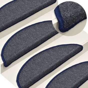 vidaXL Trapmatten 15 st 65x24x4 cm donkergrijs en blauw  VDXL_322365
