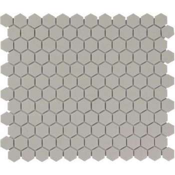 The Mosaic Factory London mozaïektegel 2.3x2.6x0.5cm voor vloer voor binnen en buiten Zeshoek Keramiek Grijs