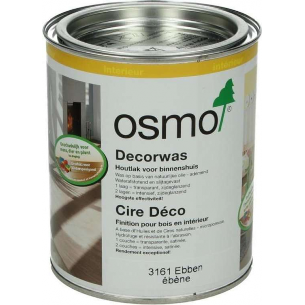 Decorwas - Osmo - TR3161 - Ebbenhout - Kant-en-Klaar - 0,75L Decorwas - Osmo - TR3161 - Ebbenhout - Kant-en-Klaar - 0,75L