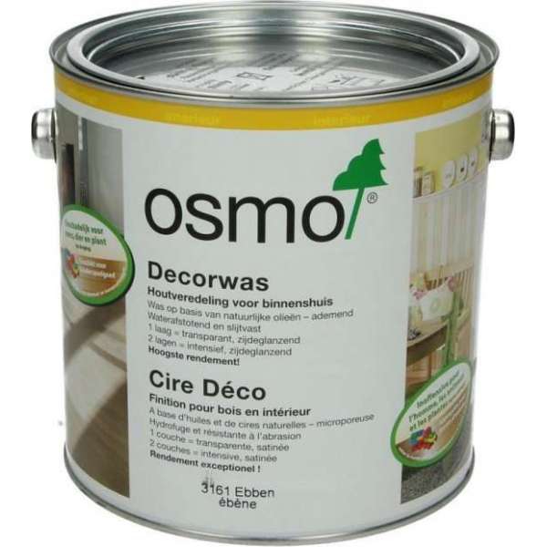 Decorwas - Osmo - TR3161 - Ebbenhout - Kant-en-Klaar - 2,5L Decorwas - Osmo - TR3161 - Ebbenhout - Kant-en-Klaar - 2,5L