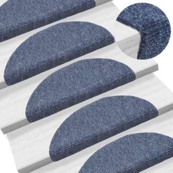 vidaXL Trapmatten zelfklevend 5 st 56x17x3 cm naaldvilt blauw