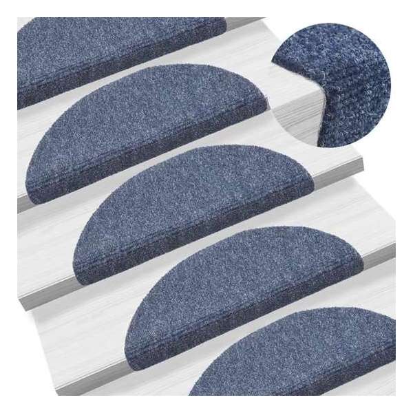 vidaXL Trapmatten zelfklevend 5 st 56x17x3 cm naaldvilt blauw vidaXL Trapmatten zelfklevend 5 st 56x17x3 cm naaldvilt blauw