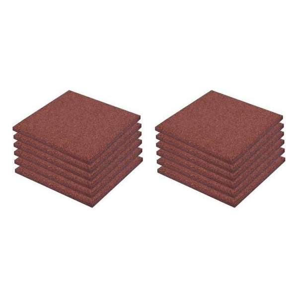 vidaXL Valtegels 12 st 50x50x3 cm rubber rood vidaXL Valtegels 12 st 50x50x3 cm rubber rood