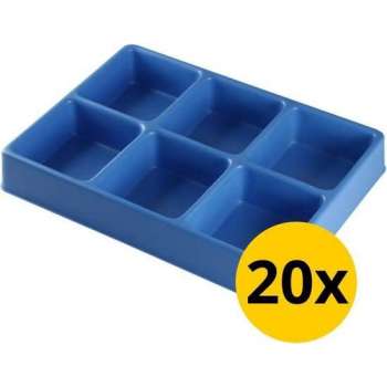 Datona® Vakverdeling met 6 compartimenten - 20 stuks - Blauw