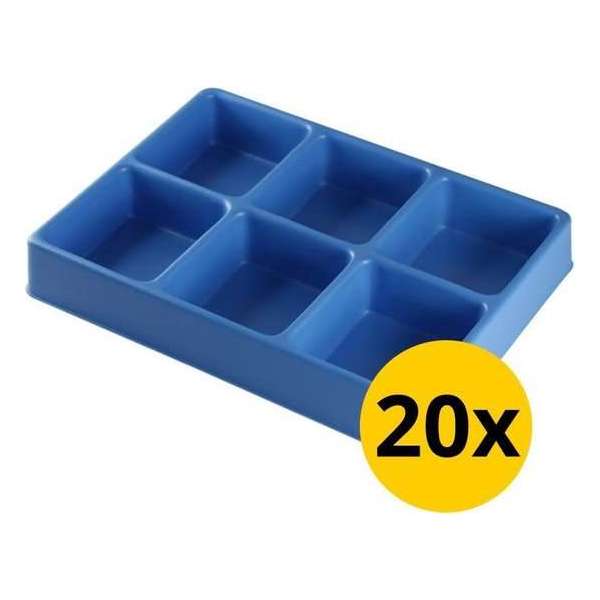 Datona® Vakverdeling met 6 compartimenten - 20 stuks - Blauw Datona® Vakverdeling met 6 compartimenten - 20 stuks - Blauw