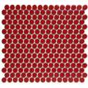 The Mosaic Factory Venice Pennyround mozaïektegel 1.9x0.5cm wandtegel voor binnen en buiten Rond Keramiek Rood