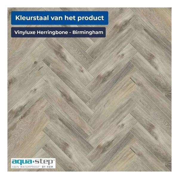 Vinyluxe Herringbone Birmingham – PVC/SPC vloer – 1.63m² - 4.5mm – Visgraat Vloer – Klik SPC Vinyluxe Herringbone Birmingham – PVC/SPC vloer – 1.63m² - 4.5mm – Visgraat Vloer – Klik SPC